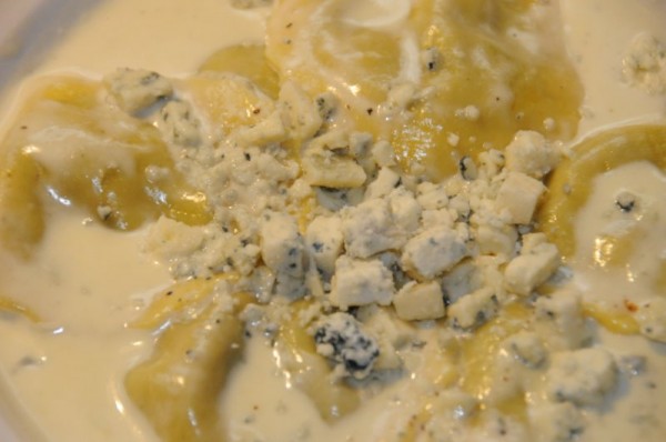 Mushroom Ravioli with Gorgonzola